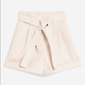 *NWT* TOPSHOP Faux Leather Shorts Ecru Pink